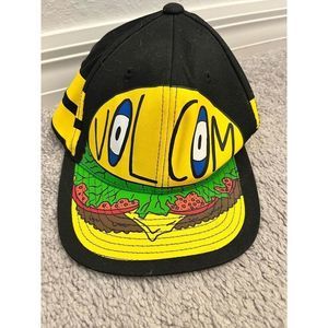 Volcom Cheeseburger Graphic Youth Kids Baseball Cap Hat Snapback RARE